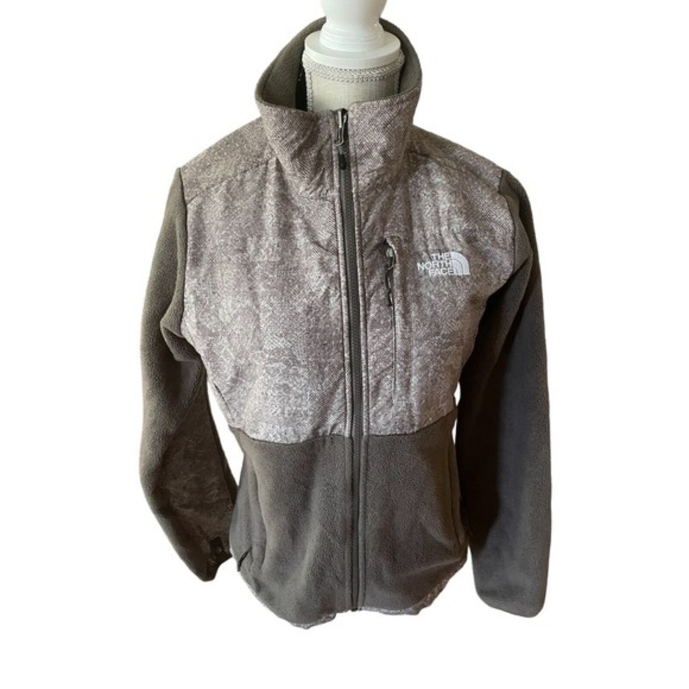 The North Face Denali Women's Brown Houndstooth Zip‎ Up Jacket Fleece Size S